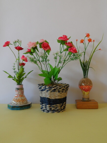 Arranjo Floral em Vaso de Sisal