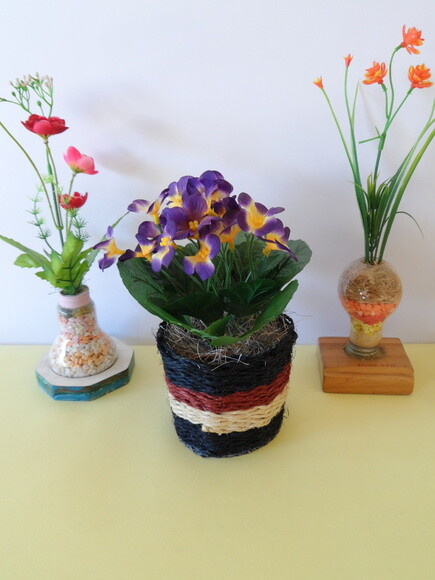Arranjo Floral em Vaso de Sisal