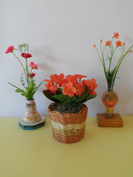 Arranjo Floral em Vaso de Sisal