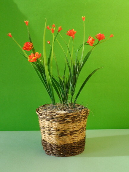 Arranjo Floral em Vaso de Sisal