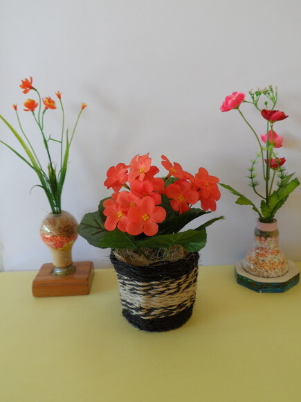 Arranjo Floral em Vaso de Sisal