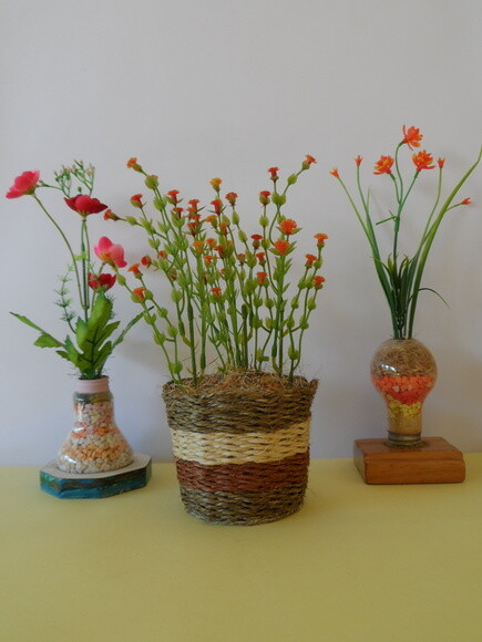Arranjo Floral em Vaso de Sisal