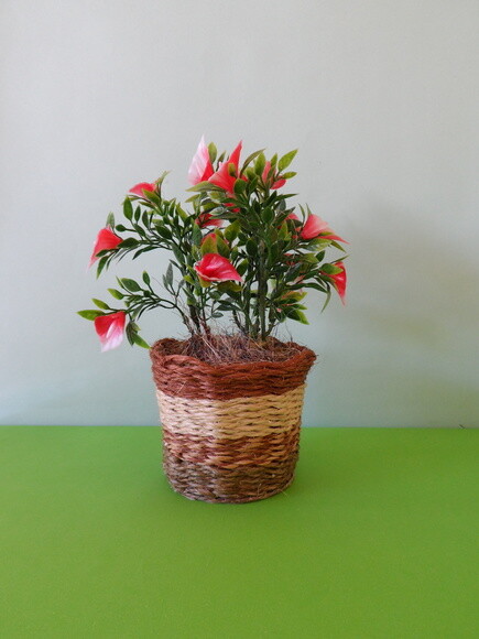 Arranjo Floral em Vaso de Sisal