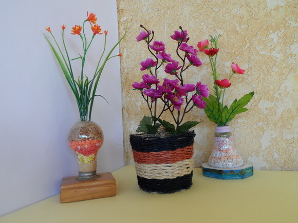 Arranjo Floral em Vaso de Sisal