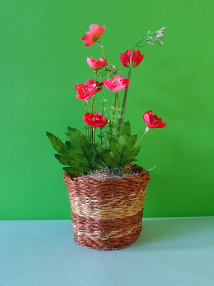 Arranjo Floral em Vaso de Sisal