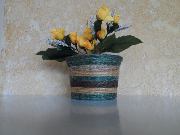 Arranjo Floral em Vaso de Sisal