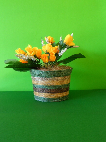 Arranjo Floral em Vaso de Sisal