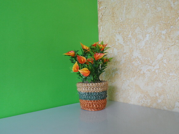 Arranjo Floral em Vaso de Sisal
