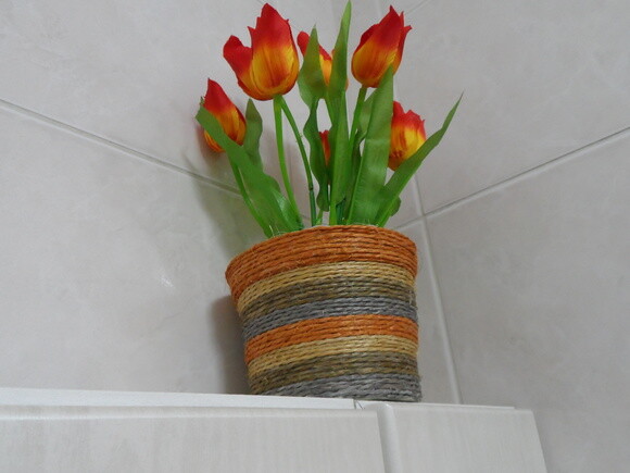 Arranjo Floral em Vaso de Sisal