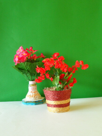 Arranjo Floral em Vaso de Sisal