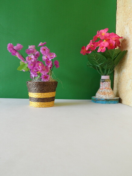 Arranjo Floral em Vaso de Sisal