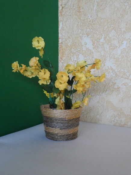 Arranjo Floral em Vaso de Sisal