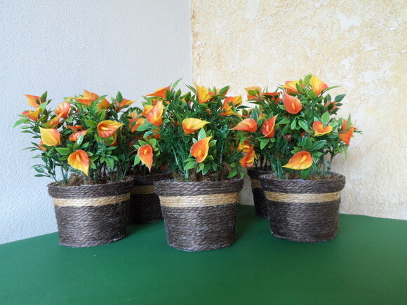 Arranjo Floral em Vaso de Sisal