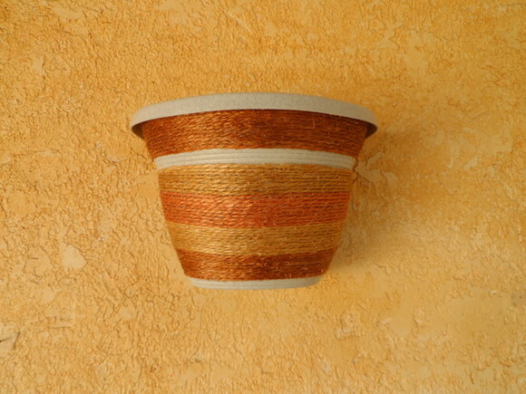 Vaso Parede Decorado com Sisal
