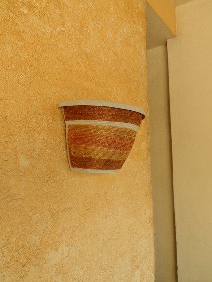 Vaso Parede Decorado com Sisal