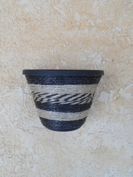 Vaso Parede Decorado com Sisal
