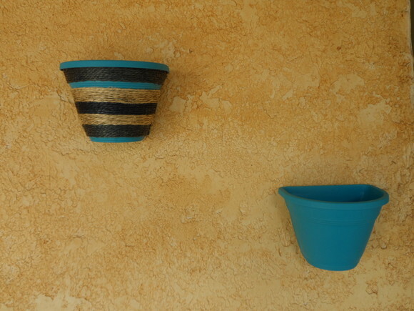 Vaso Parede Decorado com Sisal