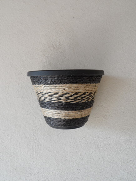 Vaso Parede Decorado com Sisal