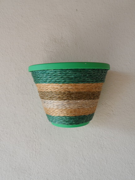 Vaso Parede Decorado com Sisal