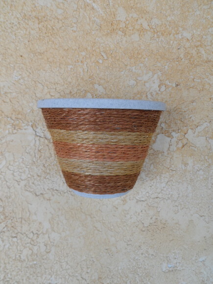 Vaso Parede Decorado com Sisal