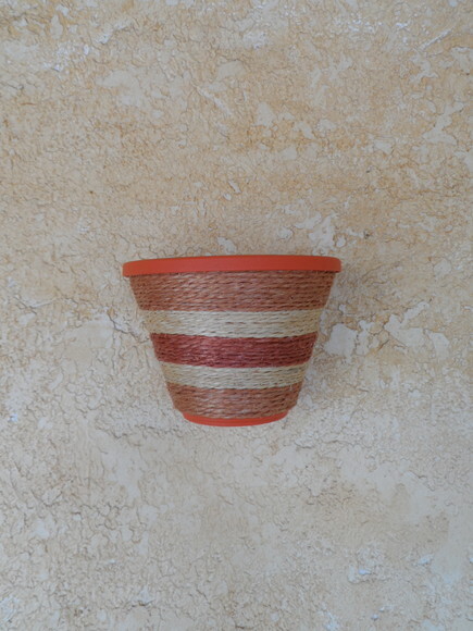 Vaso Parede Decorado com Sisal