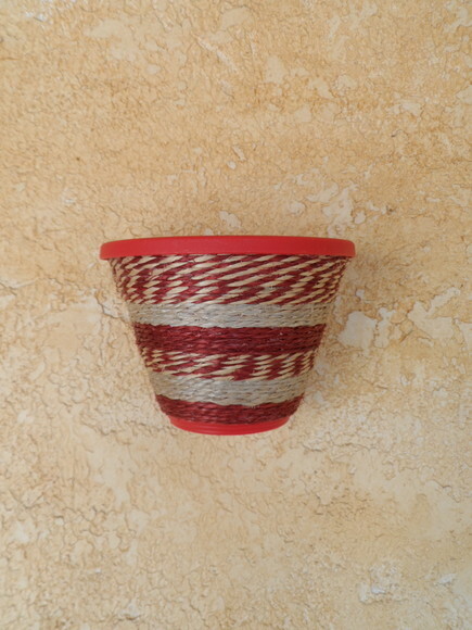 Vaso Parede Decorado com Sisal