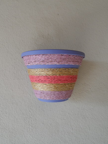 Vaso Parede Decorado com Sisal