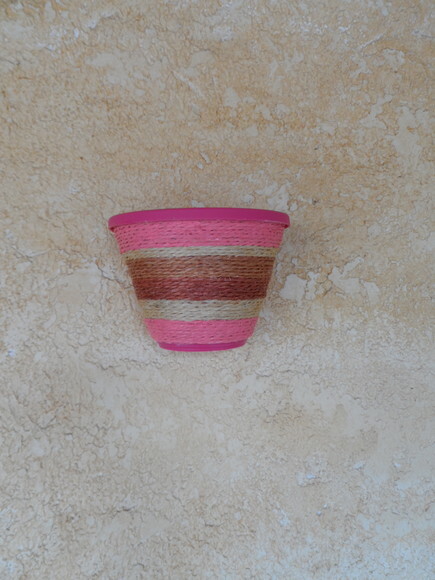 Vaso Parede Decorado com Sisal