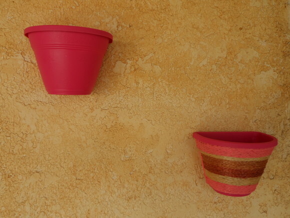 Vaso Parede Decorado com Sisal