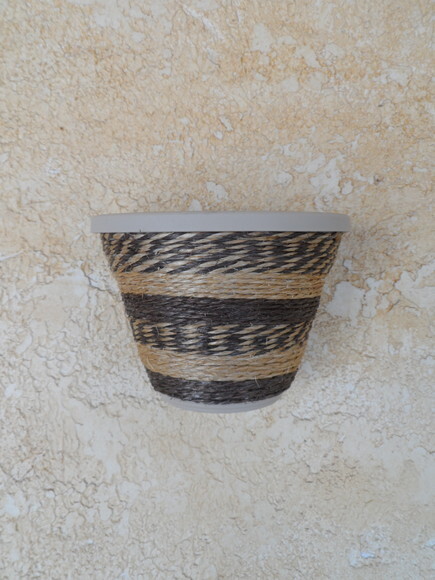 Vaso Parede Decorado com Sisal