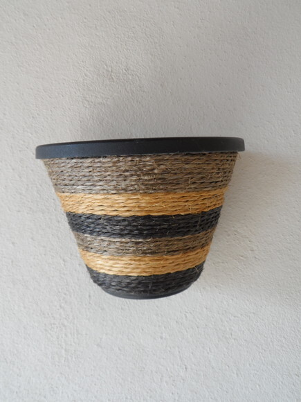 Vaso Parede Decorado com Sisal