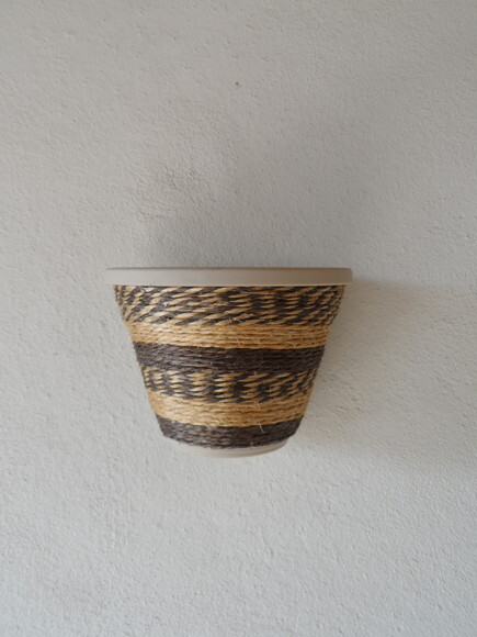 Vaso Parede Decorado com Sisal