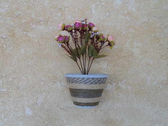 Vaso Parede Decorado com Sisal