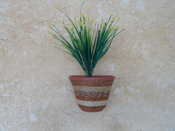 Vaso Parede Decorado com Sisal