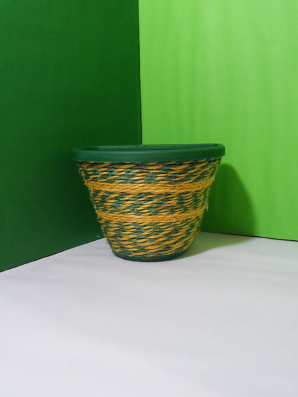 Vaso Parede Decorado com Sisal