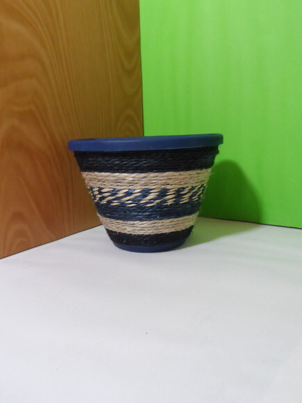 Vaso Parede Decorado com Sisal