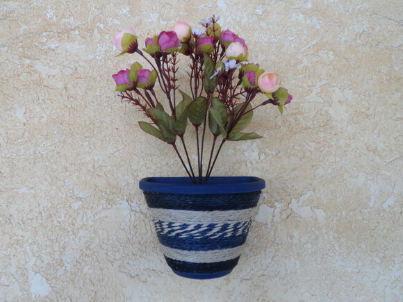 Vaso Parede Decorado com Sisal