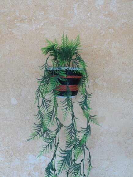 Vaso Parede Decorado com Sisal
