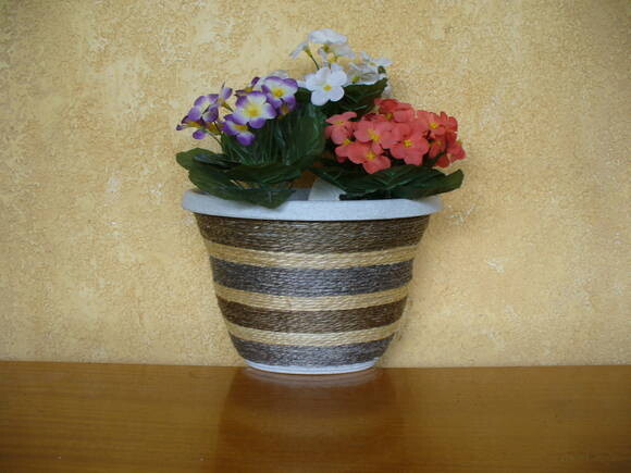 Vaso Parede Decorado com Sisal