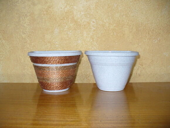 Vaso Parede Decorado com Sisal