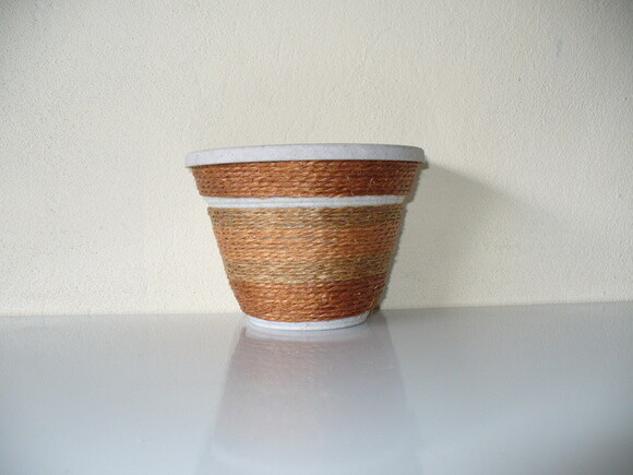 Vaso Parede Decorado com Sisal