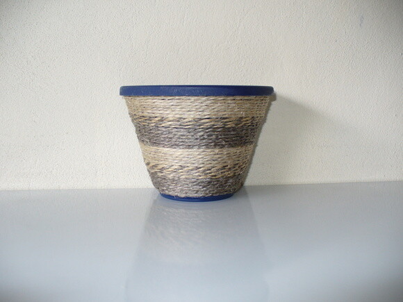 Vaso Parede Decorado com Sisal