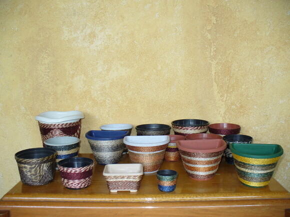 Vaso Parede Decorado com Sisal