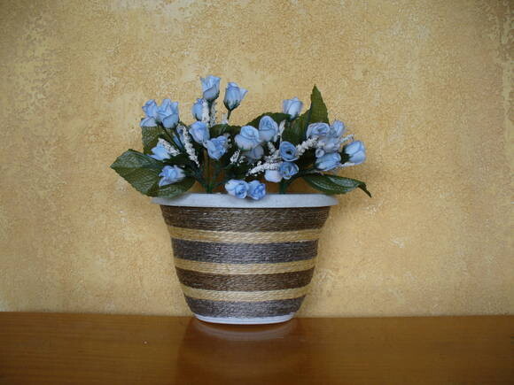 Vaso Parede Decorado com Sisal
