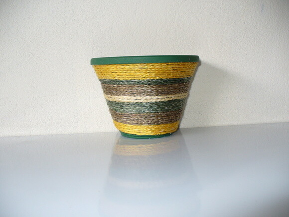 Vaso Parede Decorado com Sisal