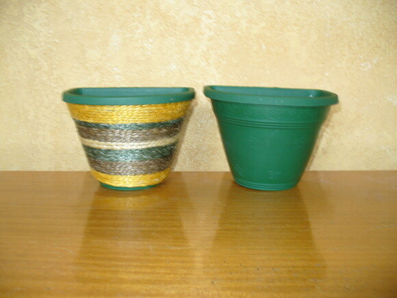 Vaso Parede Decorado com Sisal