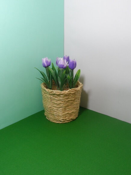 Arranjo Floral em Vaso de Sisal