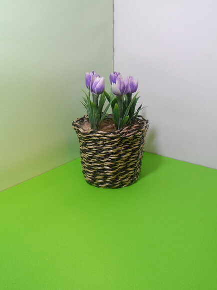 Arranjo Floral em Vaso de Sisal