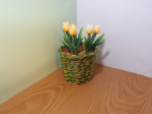 Arranjo Floral em Vaso de Sisal
