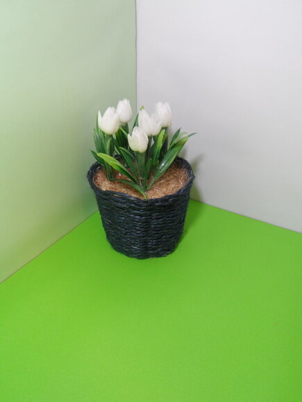 Arranjo Floral em Vaso de Sisal